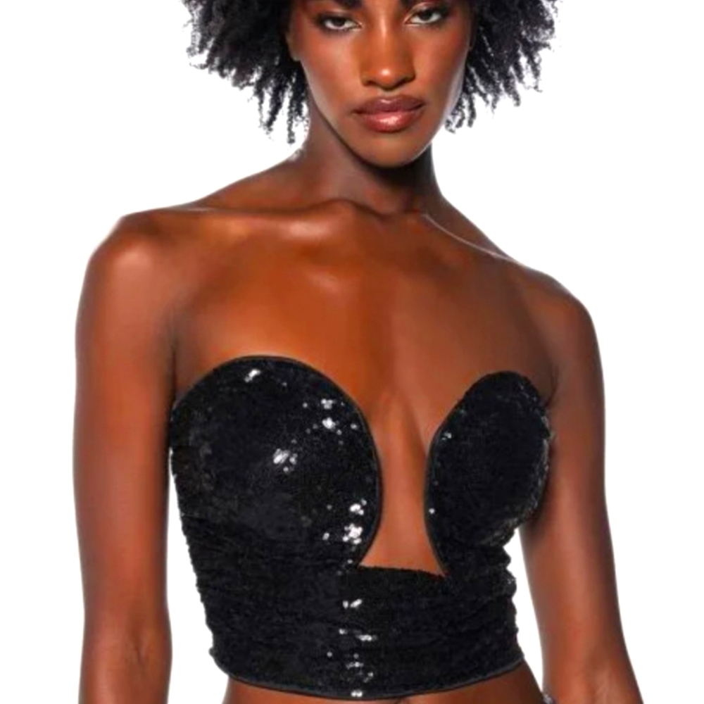 Black sequin top